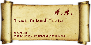 Aradi Artemíszia névjegykártya